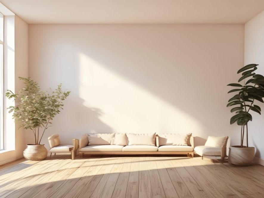 Organised workspace with plants, natural light, and clean desk setup
